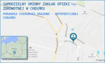 PORADNIA CHIRURGII URAZOWO - ORTOPEDYCZNEJ - SAMODZIELNY GMINNY ZAKŁAD OPIEKI ZDROWOTNEJ W CHEŁMKU - UL. TADEUSZA STAICHA 1,  CHEŁMEK