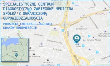 PORADNIA CHIRURGII OGÓLNEJ - SPECJALISTYCZNE CENTRUM DIAGNOSTYCZNO-ZABIEGOWE MEDICINA SPÓŁKA Z OGRANICZONĄ ODPOWIEDZIALNOŚCIĄ - UL. GRZEGÓRZECKA 67 C,  KRAKÓW-ŚRÓDMIEŚCIE