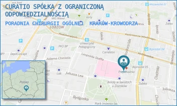 PORADNIA CHIRURGII OGÓLNEJ - CURATIO SPÓŁKA Z OGRANICZONĄ ODPOWIEDZIALNOŚCIĄ - UL. GALLA 24,  KRAKÓW-KROWODRZA