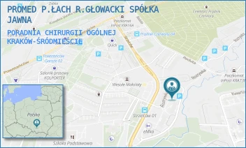 PORADNIA CHIRURGII OGÓLNEJ - PROMED P.ŁACH R.GŁOWACKI SPÓŁKA JAWNA - UL. ROZRYWKA 24A,  KRAKÓW-ŚRÓDMIEŚCIE