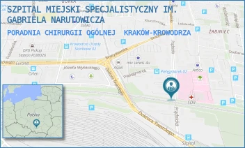 PORADNIA CHIRURGII OGÓLNEJ - SZPITAL MIEJSKI SPECJALISTYCZNY IM. GABRIELA NARUTOWICZA - UL. PRĄDNICKA 35-37,  KRAKÓW-KROWODRZA