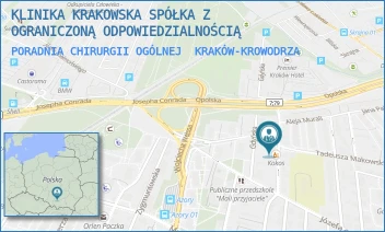 PORADNIA CHIRURGII OGÓLNEJ - PRZYCHODNIA KRAKOWSKA SPÓŁKA Z OGRANICZONĄ ODPOWIEDZIALNOŚCIĄ - UL. JÓZEFA MEHOFFERA 6,  KRAKÓW-KROWODRZA