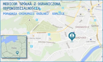PORADNIA CHIRURGII OGÓLNEJ - MEDICOR SPÓŁKA Z OGRANICZONĄ ODPOWIEDZIALNOŚCIĄ - UL. CICHA 7,  GORLICE