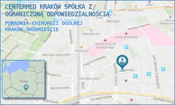 PORADNIA CHIRURGII OGÓLNEJ - CENTERMED KRAKÓW SPÓŁKA Z OGRANICZONĄ ODPOWIEDZIALNOŚCIĄ - UL. ŚW. ŁAZARZA 14,  KRAKÓW-ŚRÓDMIEŚCIE