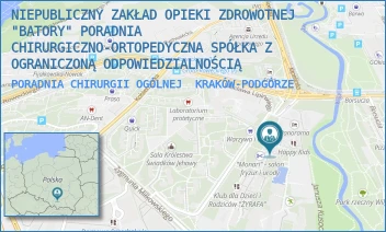 PORADNIA CHIRURGII OGÓLNEJ - NIEPUBLICZNY ZAKŁAD OPIEKI ZDROWOTNEJ "BATORY" PORADNIA CHIRURGICZNO-ORTOPEDYCZNA SPÓŁKA Z OGRANICZONĄ ODPOWIEDZIALNOŚCIĄ - UL. LIPIŃSKIEGO 7,  KRAKÓW-PODGÓRZE