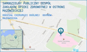ODDZIAŁ CHIRURGII OGÓLNEJ - SAMODZIELNY PUBLICZNY ZESPÓŁ ZAKŁADÓW OPIEKI ZDROWOTNEJ W OSTROWI MAZOWIECKIEJ - DUBOIS 68,  OSTRÓW MAZOWIECKA