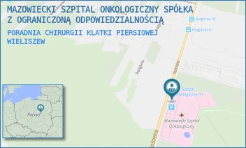 PORADNIA CHIRURGII KLATKI PIERSIOWEJ - MAZOWIECKI SZPITAL ONKOLOGICZNY SPÓŁKA Z OGRANICZONĄ ODPOWIEDZIALNOŚCIĄ - KOŚCIELNA 61,  WIELISZEW