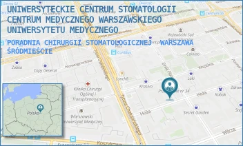 PORADNIA CHIRURGII STOMATOLOGICZNEJ - "CENTRUM MEDYCZNE WARSZAWSKIEGO UNIWERSYTETU MEDYCZNEGO" SPÓŁKA Z OGRANICZONĄ ODPOWIEDZIALNOŚCIĄ - EMILII PLATER 21,  WARSZAWA ŚRÓDMIEŚCIE