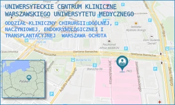 ODDZIAŁ KLINICZNY CHIRURGII OGÓLNEJ, NACZYNIOWEJ, ENDOKRYNOLOGICZNEJ I TRANSPLANTACYJNEJ - UNIWERSYTECKIE CENTRUM KLINICZNE WARSZAWSKIEGO UNIWERSYTETU MEDYCZNEGO - STEFANA BANACHA 1A,  WARSZAWA OCHOTA