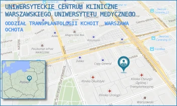 ODDZIAŁ TRANSPLANTOLOGII KCHOIT - UNIWERSYTECKIE CENTRUM KLINICZNE WARSZAWSKIEGO UNIWERSYTETU MEDYCZNEGO - NOWOGRODZKA 59,  WARSZAWA OCHOTA