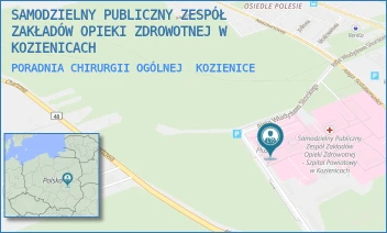 PORADNIA CHIRURGII OGÓLNEJ - SAMODZIELNY PUBLICZNY ZESPÓŁ ZAKŁADÓW OPIEKI ZDROWOTNEJ W KOZIENICACH - AL. WŁ. SIKORSKIEGO 10,  KOZIENICE
