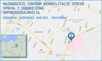 PORADNIA CHIRURGII OGÓLNEJ - MAZOWIECKIE CENTRUM REHABILITACJI STOCER SPÓŁKA Z OGRANICZONĄ ODPOWIEDZIALNOŚCIĄ - WARSZTATOWA 1,  PRUSZKÓW