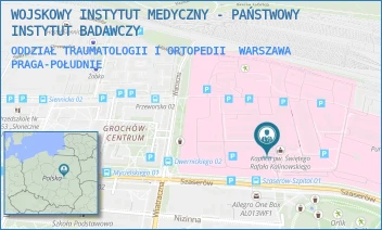 ODDZIAŁ TRAUMATOLOGII I ORTOPEDII - WOJSKOWY INSTYTUT MEDYCZNY - PAŃSTWOWY INSTYTUT BADAWCZY - SZASERÓW 128,  WARSZAWA PRAGA-POŁUDNIE