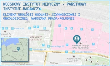 KLINIKA UROLOGII OGÓLNEJ, CZYNNOŚCIOWEJ I ONKOLOGICZNEJ - WOJSKOWY INSTYTUT MEDYCZNY - PAŃSTWOWY INSTYTUT BADAWCZY - SZASERÓW 128,  WARSZAWA PRAGA-POŁUDNIE