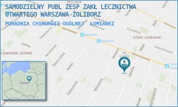 PORADNIA CHIRURGII OGÓLNEJ - SAMODZIELNY PUBL ZESP ZAKŁ LECZNICTWA OTWARTEGO WARSZAWA-ŻOLIBORZ - SZPITALNA 6,  ŁOMIANKI
