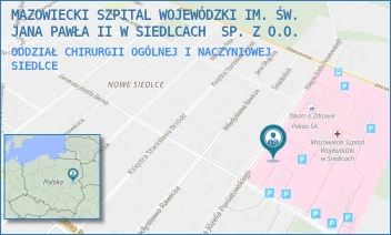 ODDZIAŁ CHIRURGII OGÓLNEJ I NACZYNIOWEJ - MAZOWIECKI SZPITAL WOJEWÓDZKI IM. ŚW. JANA PAWŁA II W SIEDLCACH  SP. Z O.O. - PONIATOWSKIEGO 26,  SIEDLCE