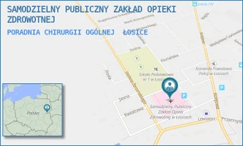 PORADNIA CHIRURGII OGÓLNEJ - SAMODZIELNY PUBLICZNY ZAKŁAD OPIEKI ZDROWOTNEJ W ŁOSICACH - SŁONECZNA 1,  ŁOSICE