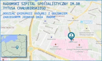 ODDZIAŁ CHIRURGII OGÓLNEJ Z ODCINKIEM ZABIEGOWYM JEDNEGO DNIA - RADOMSKI SZPITAL SPECJALISTYCZNY IM. DR TYTUSA CHAŁUBIŃSKIEGO - TOCHTERMANA 1,  RADOM