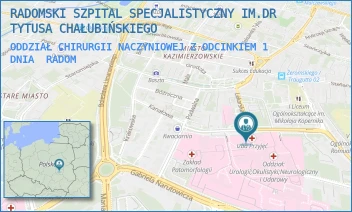 ODDZIAŁ CHIRURGII NACZYNIOWEJ Z ODCINKIEM 1 DNIA - RADOMSKI SZPITAL SPECJALISTYCZNY IM. DR TYTUSA CHAŁUBIŃSKIEGO - TOCHTERMANA 1,  RADOM