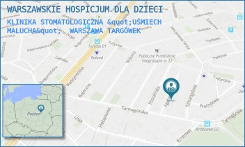KLINIKA STOMATOLOGICZNA "UŚMIECH MALUCHA" - WARSZAWSKIE HOSPICJUM DLA DZIECI - AGATOWA 10/-,  WARSZAWA TARGÓWEK