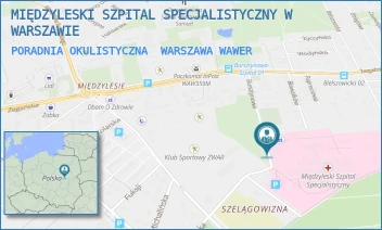 PORADNIA OKULISTYCZNA - MIĘDZYLESKI SZPITAL SPECJALISTYCZNY W WARSZAWIE - BURSZTYNOWA 2,  WARSZAWA WAWER