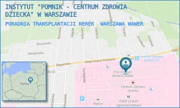 PORADNIA TRANSPLANTACJI NEREK - INSTYTUT "POMNIK - CENTRUM ZDROWIA DZIECKA" - ALEJA DZIECI POLSKICH 20,  WARSZAWA WAWER