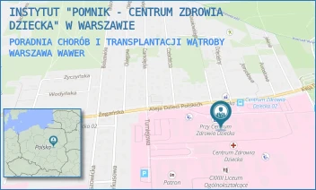 PORADNIA CHORÓB I TRANSPLANTACJI WĄTROBY - INSTYTUT "POMNIK - CENTRUM ZDROWIA DZIECKA" - ALEJA DZIECI POLSKICH 20,  WARSZAWA WAWER