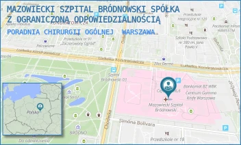 PORADNIA CHIRURGII OGÓLNEJ - MAZOWIECKI SZPITAL BRÓDNOWSKI SPÓŁKA Z OGRANICZONĄ ODPOWIEDZIALNOŚCIĄ - KONDRATOWICZA 8,  WARSZAWA