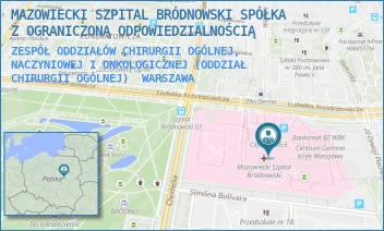 ZESPÓŁ ODDZIAŁÓW CHIRURGII OGÓLNEJ, NACZYNIOWEJ I ONKOLOGICZNEJ (ODDZIAŁ CHIRURGII OGÓLNEJ) - MAZOWIECKI SZPITAL BRÓDNOWSKI SPÓŁKA Z OGRANICZONĄ ODPOWIEDZIALNOŚCIĄ - KONDRATOWICZA 8,  WARSZAWA