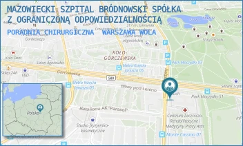 PORADNIA CHIRURGICZNA - MAZOWIECKI SZPITAL BRÓDNOWSKI SPÓŁKA Z OGRANICZONĄ ODPOWIEDZIALNOŚCIĄ - GÓRCZEWSKA 89,  WARSZAWA WOLA