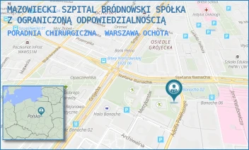 PORADNIA CHIRURGICZNA - MAZOWIECKI SZPITAL BRÓDNOWSKI SPÓŁKA Z OGRANICZONĄ ODPOWIEDZIALNOŚCIĄ - ADOLFA PAWIŃSKIEGO 2,  WARSZAWA OCHOTA