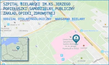 ODDZIAŁ OTOLARYNGOLOGICZNY - SZPITAL BIELAŃSKI IM.KS.JERZEGO POPIEŁUSZKI SAMODZIELNY PUBLICZNY ZAKŁAD OPIEKI ZDROWOTNEJ - CEGŁOWSKA 80,  WARSZAWA BIELANY