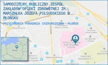 PRZYCHODNIA-PORADNIA CHIRURGICZNA - SAMODZIELNY PUBLICZNY ZESPÓŁ ZAKŁADÓW OPIEKI ZDROWOTNEJ IM. MARSZAŁKA JÓZEFA PIŁSUDSKIEGO W PŁOŃSKU - HENRYKA SIENKIEWICZA 7,  PŁOŃSK