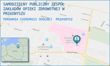 PORADNIA CHIRURGII OGÓLNEJ - SAMODZIELNY PUBLICZNY ZESPÓŁ ZAKŁADÓW OPIEKI ZDROWOTNEJ W PRZASNYSZU - SADOWA 9,  PRZASNYSZ