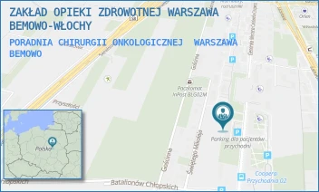 PORADNIA CHIRURGII ONKOLOGICZNEJ - ZAKŁAD OPIEKI ZDROWOTNEJ WARSZAWA BEMOWO-WŁOCHY - GEN. MERIANA C. COOPERA 5,  WARSZAWA BEMOWO