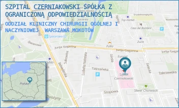 ODDZIAŁ KLINICZNY CHIRURGII OGÓLNEJ I NACZYNIOWEJ - SZPITAL CZERNIAKOWSKI SPÓŁKA Z OGRANICZONĄ ODPOWIEDZIALNOŚCIĄ - STĘPIŃSKA 19/25,  WARSZAWA MOKOTÓW