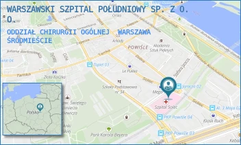 ODDZIAŁ CHIRURGII OGÓLNEJ - WARSZAWSKI SZPITAL POŁUDNIOWY SPÓŁKA Z OGRANICZONĄ ODPOWIEDZIALNOŚCIĄ - SOLEC 93,  WARSZAWA ŚRÓDMIEŚCIE