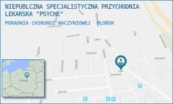 PORADNIA CHIRURGI NACZYNIOWEJ - NIEPUBLCZNA SPECJALISTYCZNA PRZYCHODNIA LEKARSKA "PSYCHE" - WIEJSKA 13,  PŁOŃSK