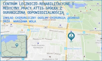 ZAKŁAD CHIRURGICZNY OGÓLNY CHIRURGIA JEDNEGO DNIA - CENTRUM LECZNICZO-REHABILITACYJNE I MEDYCYNY PRACY ATTIS SPÓŁKA Z OGRANICZONĄ ODPOWIEDZIALNOŚCIĄ - GÓRCZEWSKA 89,  WARSZAWA WOLA