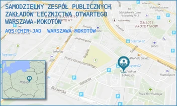 AOS-CHIR-JAD - SAMODZIELNY ZESPÓŁ PUBLICZNYCH ZAKŁADÓW LECZNICTWA OTWARTEGO WARSZAWA-MOKOTÓW - JADŹWINGÓW 9,  WARSZAWA MOKOTÓW
