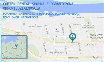 PORADNIA CHIRURGII STOMATOLOGICZNEJ ND-WAR - CORTEN DENTAL SPÓŁKA Z OGRANICZONĄ ODPOWIEDZIALNOŚCIĄ - WARSZAWSKA 10,  NOWY DWÓR MAZOWIECKI