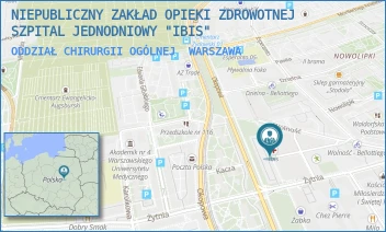 ODDZIAŁ CHIRURGII OGÓLNEJ - NIEPUBLICZNY ZAKŁAD OPIEKI ZDROWOTNEJ SZPITAL JEDNODNIOWY "IBIS" - KACZA 8,  WARSZAWA