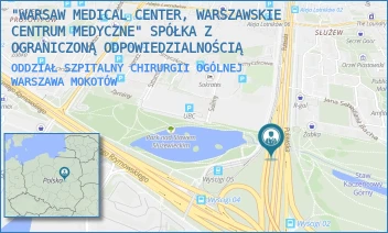 ODDZIAŁ SZPITALNY CHIRURGII OGÓLNEJ - "WARSAW MEDICAL CENTER, WARSZAWSKIE CENTRUM MEDYCZNE" SPÓŁKA Z OGRANICZONĄ ODPOWIEDZIALNOŚCIĄ - PUŁAWSKA 488,  WARSZAWA MOKOTÓW