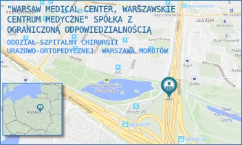 ODDZIAŁ SZPITALNY CHIRURGII URAZOWO-ORTOPEDYCZNEJ - "WARSAW MEDICAL CENTER, WARSZAWSKIE CENTRUM MEDYCZNE" SPÓŁKA Z OGRANICZONĄ ODPOWIEDZIALNOŚCIĄ - PUŁAWSKA 488,  WARSZAWA MOKOTÓW