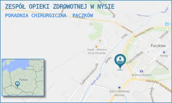 PORADNIA CHIRURGICZNA - ZESPÓŁ OPIEKI ZDROWOTNEJ W NYSIE - UL. STANISŁAWA STASZICA 3,  PACZKÓW