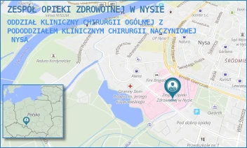 ODDZIAŁ KLINICZNY CHIRURGII OGÓLNEJ Z PODODDZIAŁEM KLINICZNYM CHIRURGII NACZYNIOWEJ - ZESPÓŁ OPIEKI ZDROWOTNEJ W NYSIE - UL. BOHATERÓW WARSZAWY 23,  NYSA