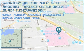 ODDZIA KLINICZNY CHIRURGII ONKOLOGICZNEJ Z BLOKIEM OPERACYJNYM - SAMODZIELNY PUBLICZNY ZAKŁAD OPIEKI ZDROWOTNEJ - OPOLSKIE CENTRUM ONKOLOGII IM.PROF.T.KOSZAROWSKIEGO - KATOWICKA 66A,  OPOLE