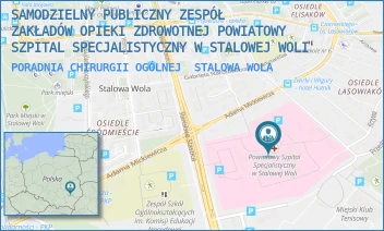 PORADNIA CHIRURGII OGÓLNEJ - SAMODZIELNY PUBLICZNY ZESPÓŁ ZAKŁADÓW OPIEKI ZDROWOTNEJ POWIATOWY SZPITAL SPECJALISTYCZNY W STALOWEJ WOLI - UL. STANISŁAWA STASZICA 4,  STALOWA WOLA