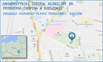 PORADNIA CHIRURGII KLATKI PIERSIOWEJ - UNIWERSYTECKI SZPITAL KLINICZNY IM. FRYDERYKA CHOPINA W RZESZOWIE - UL. RYCERSKA 2,  RZESZÓW