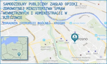 PORADNIA CHIRURGII OGÓLNEJ - SAMODZIELNY PUBLICZNY ZAKŁAD OPIEKI ZDROWOTNEJ MINISTERSTWA SPRAW WEWNĘTRZNYCH I ADMINISTRACJI W RZESZOWIE - UL. PORTIUSA 2,  KROSNO